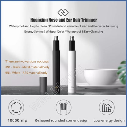 Huanxing Nose Hair Trimmer HN3 10000 RPM Battery-Operated Waterproof Painless Precision Tool Mini Electric Trimm