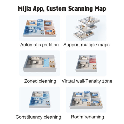 Xiaomi MIJIA Robot Vacuum Cleaner Mop 3C Mi Sweeping Mopping for Home Carpet Dust Cleaning with Smart Planne