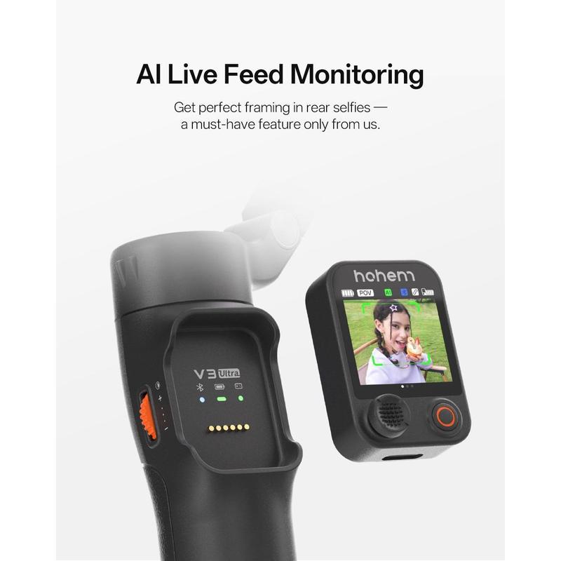 Hohem iSteady V3 Ultra 3-Axis Palm Smartphone Gimbal AI Visual Tracking w/ Selfie Stick