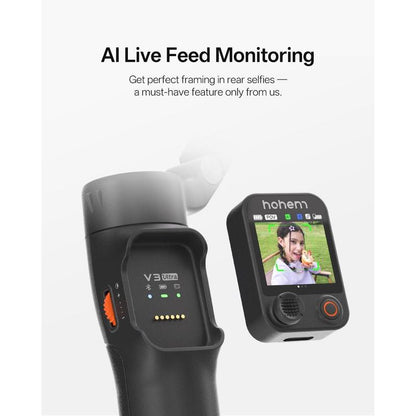 Hohem iSteady V3 Ultra 3-Axis Palm Smartphone Gimbal AI Visual Tracking w/ Selfie Stick