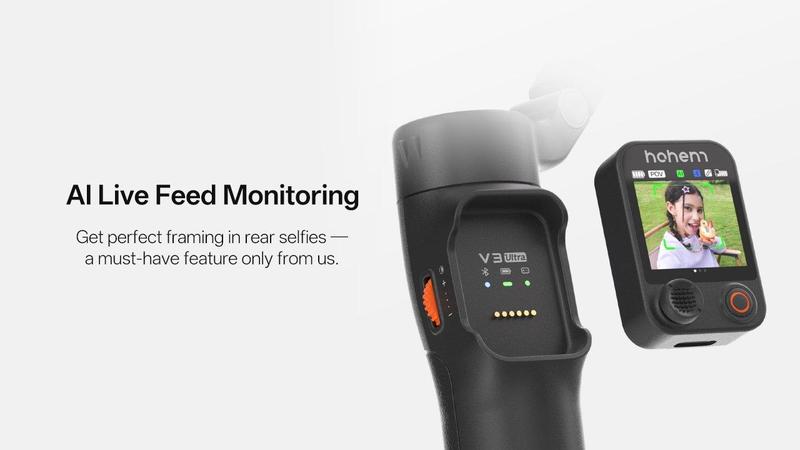 Hohem iSteady V3 Ultra 3-Axis Palm Smartphone Gimbal AI Visual Tracking w/ Selfie Stick