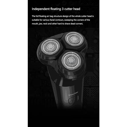 Showsee F303-BK Electric Shaver Men Dry Wet Shaver Floating Blade Razor IPX7 Waterproof Type-C Charging Beard Shaving