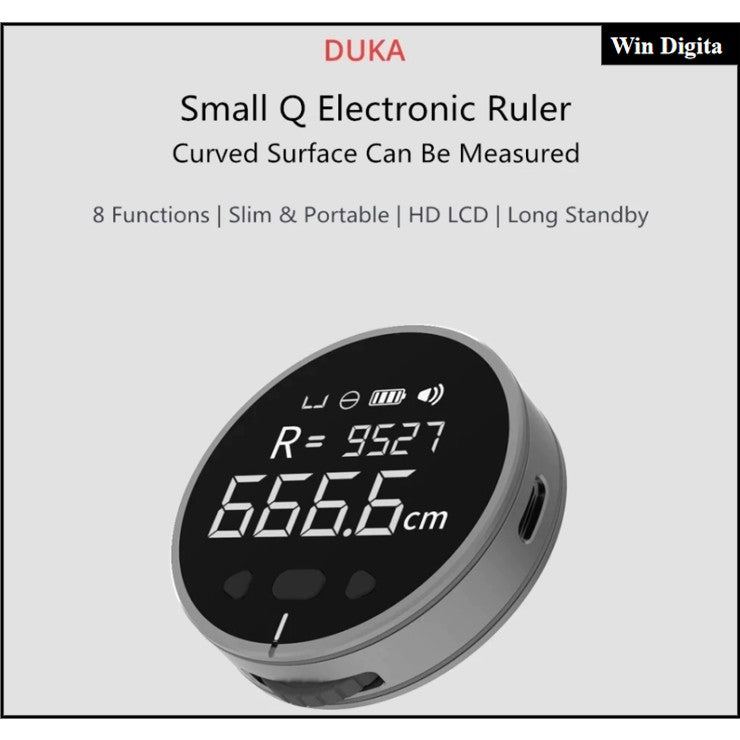 DUKA Electronic Ruler Rechargeable 8 Functions Rangefinder Portable HD LCD Screen Long Standby Digital display Ru