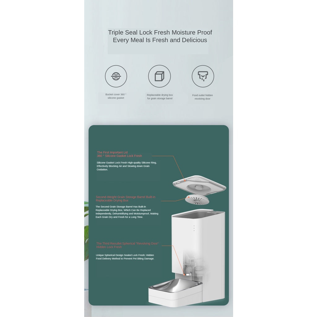 Xiaomi Smart Pet Feeder Cat Dog Remote Voice Control Automatic Feeding Regular With Mijia APP