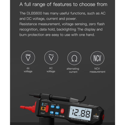 DUKA LCD Digital Multimeter Pen Esr Meter Testers Automotive Sound Light Alarm Detection Tester Meter High Precision