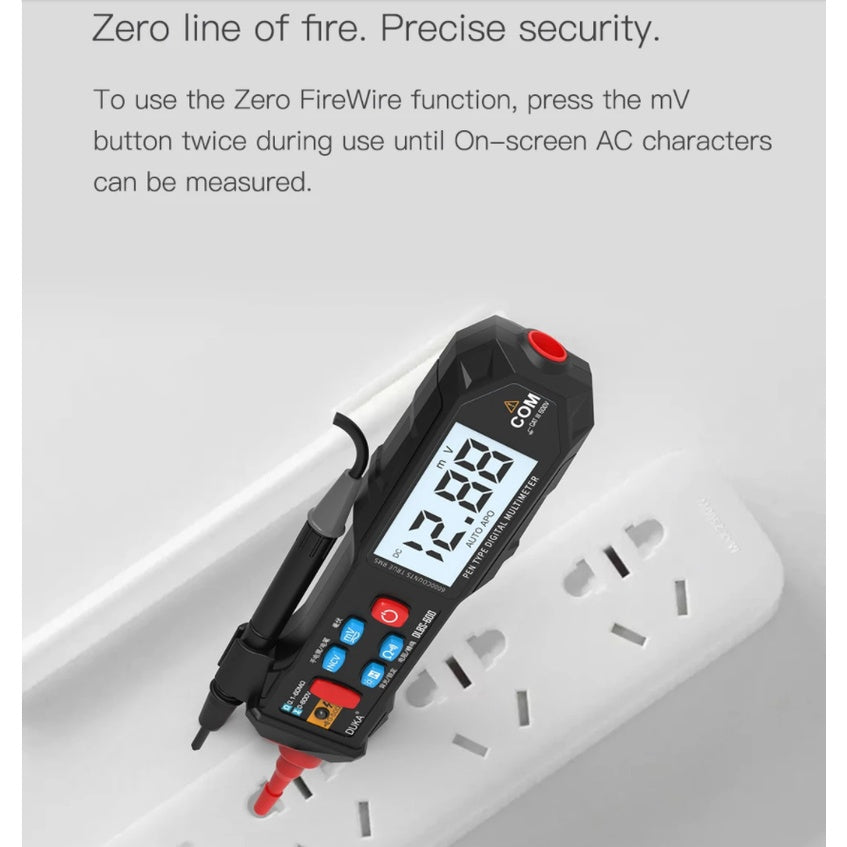 DUKA LCD Digital Multimeter Pen Esr Meter Testers Automotive Sound Light Alarm Detection Tester Meter High Precision