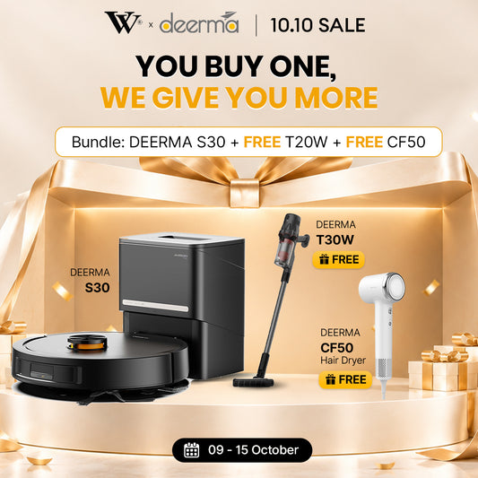 Exclusive 10.10 Bundle | Deerma DEM-S30 + FREE T30W + CF50