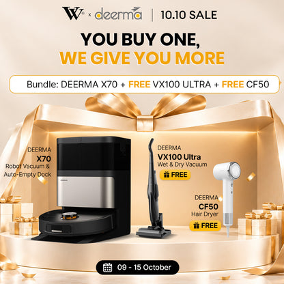 Exclusive 10.10 Bundle | Deerma DEM-X70 + FREE VX100 Ultra + CF50