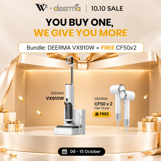 Exclusive 10.10 Bundle | Deerma VX910W + FREE 2 CF50