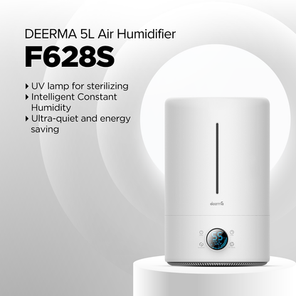 Deerma F628S 5L Air Humidifier Quiet Operation, Silent Ultrasonic, ABS Quality , LED Screen