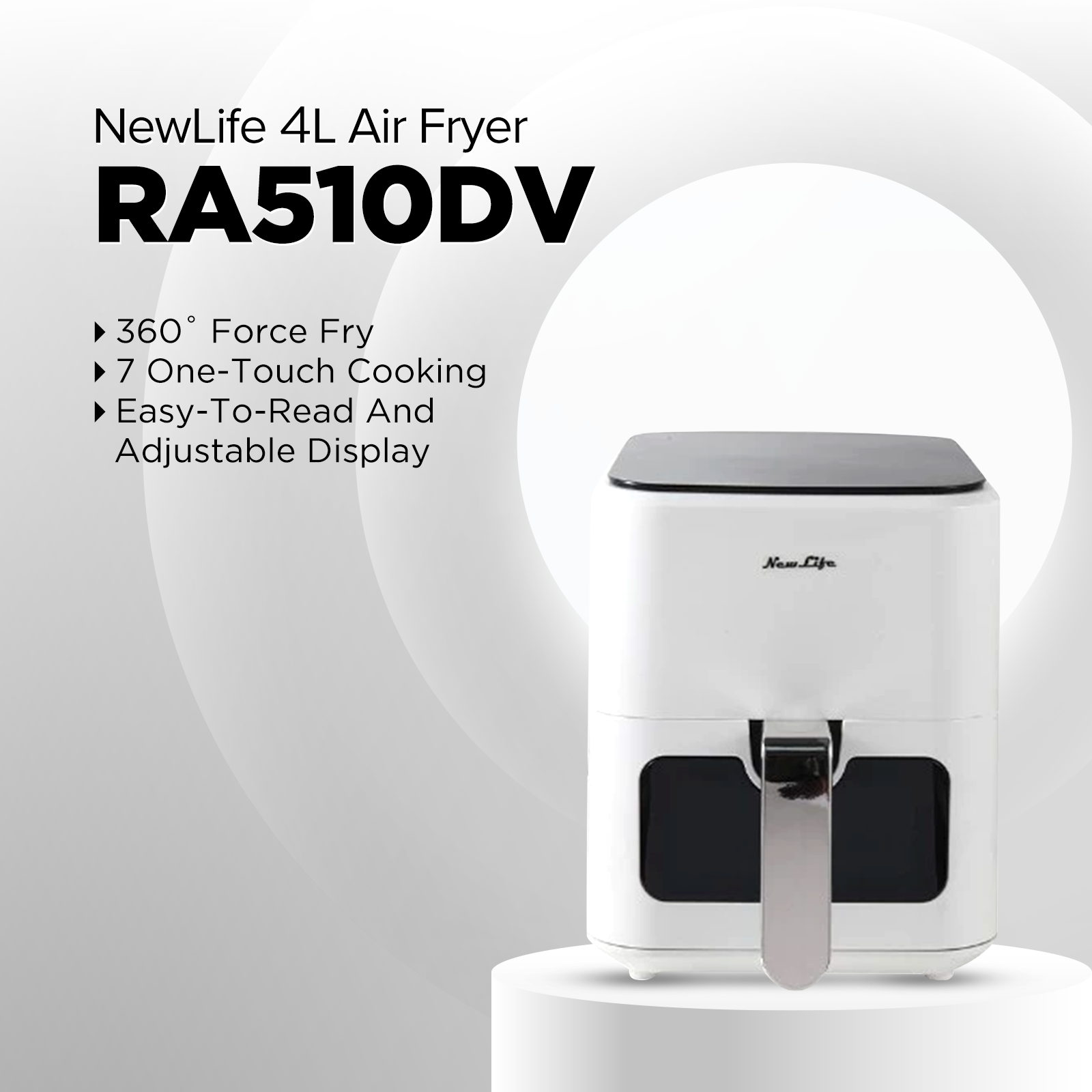 NewLife 4L Electric Air Fryer RA510DV electric oven integrated multifunctional intelligent touch screen