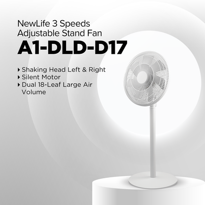 NewLife DLD-D17 Electric Stand Fan  Powerful Airflow,Three-Speed,Natural Wind,Silent Stand Fan