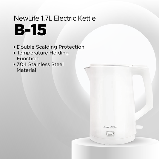 Newlife Electric Kettle B-15 1500w 304 Stainless Steel Auto Power Off Boil-Dry Protection Temperature holding