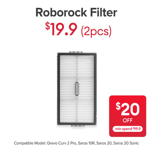 Filter for Roborock Saros 10R, Curv 2 Pro， Saros 20, Saros 20 Sonic, Saros 20 R&D