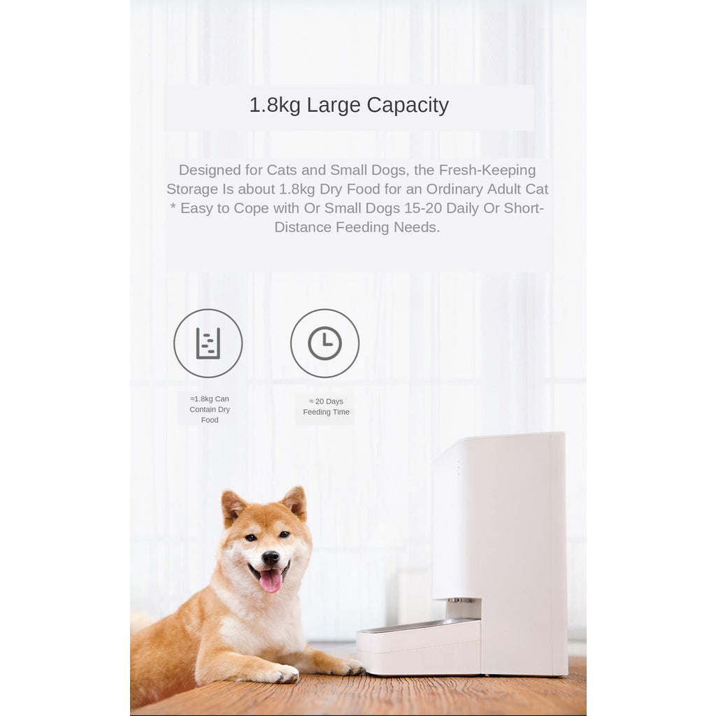 Xiaomi Smart Pet Feeder Cat Dog Remote Voice Control Automatic Feeding Regular With Mijia APP
