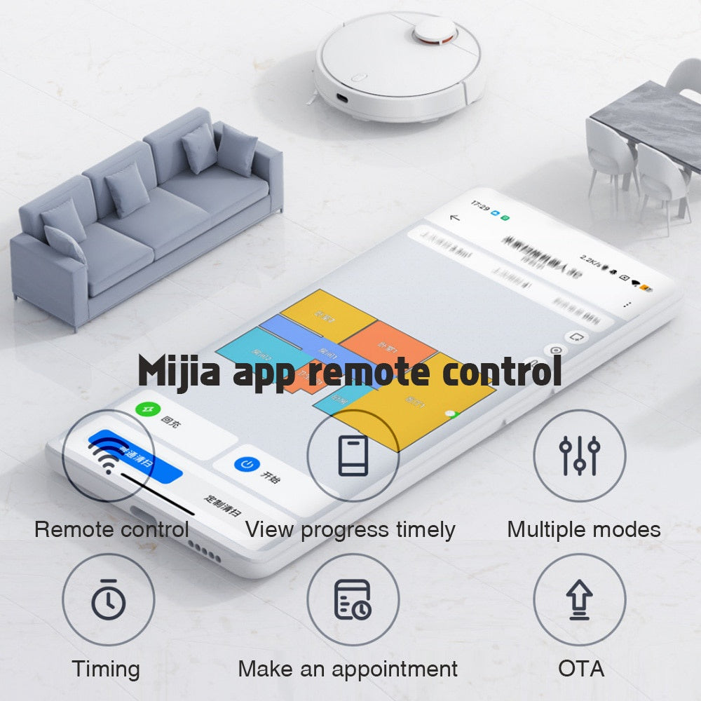 Xiaomi MIJIA Robot Vacuum Cleaner Mop 3C Mi Sweeping Mopping for Home Carpet Dust Cleaning with Smart Planne