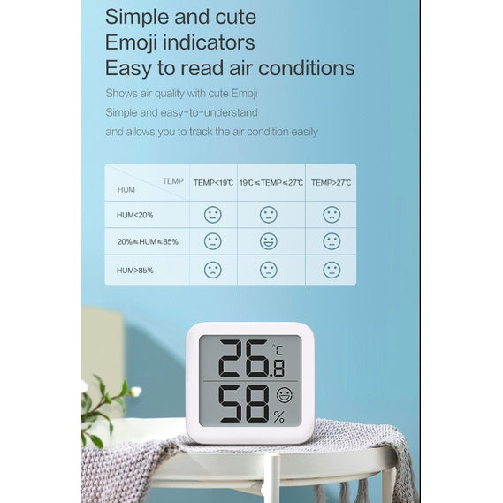 Miiiw Mute Temperature Humidity Clock Digital Hygrometer Alarm Clock Indoor Thermometer Humidity Monitor Home