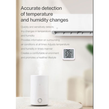 Miiiw Mute Temperature Humidity Clock Digital Hygrometer Alarm Clock Indoor Thermometer Humidity Monitor Home