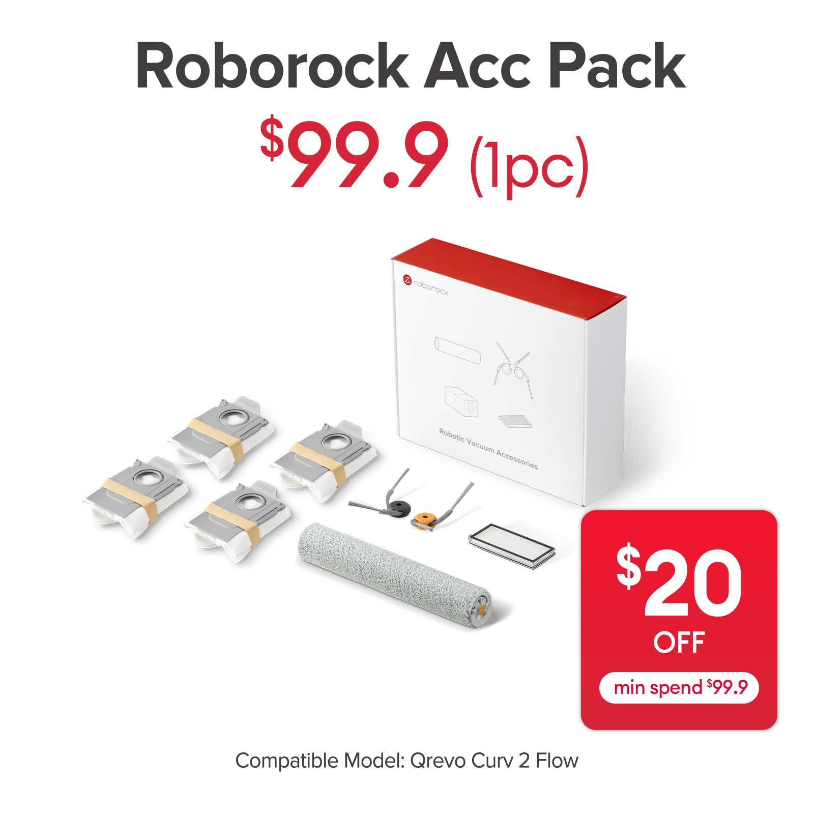 Roborock Accessories Pack for Qrevo Curv 2 Flow