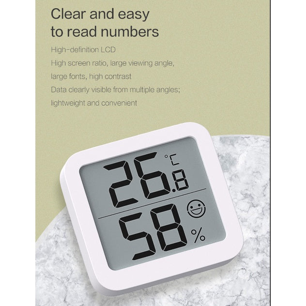 Miiiw Mute Temperature Humidity Clock Digital Hygrometer Alarm Clock Indoor Thermometer Humidity Monitor Home