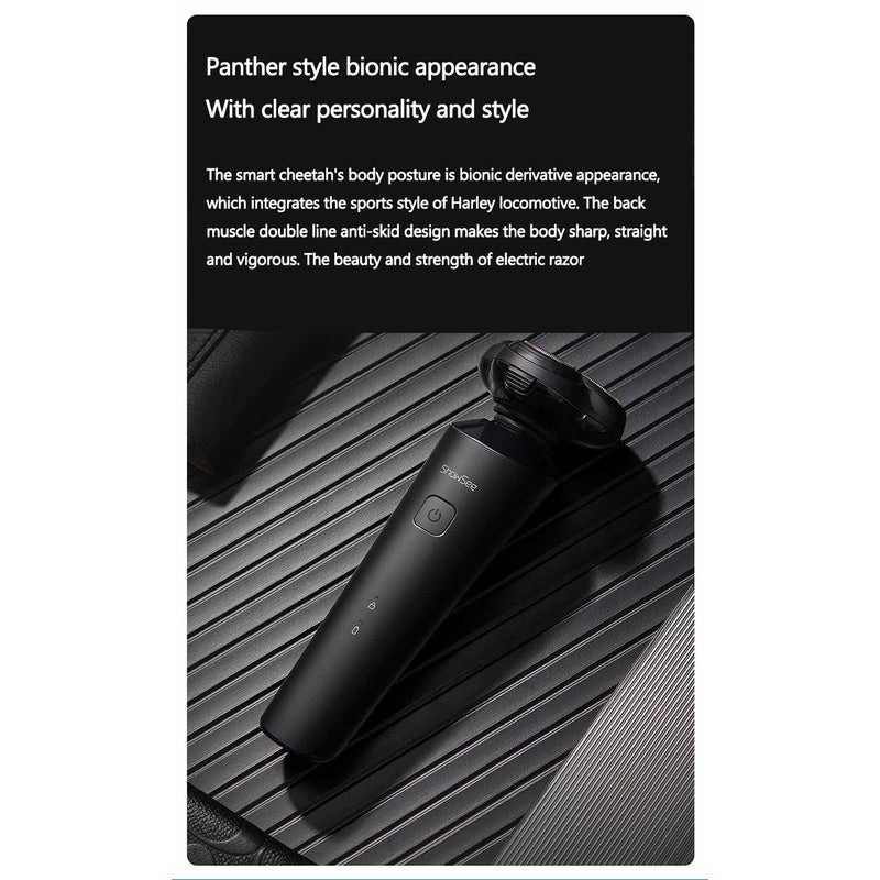 Showsee F303-BK Electric Shaver Men Dry Wet Shaver Floating Blade Razor IPX7 Waterproof Type-C Charging Beard Shaving
