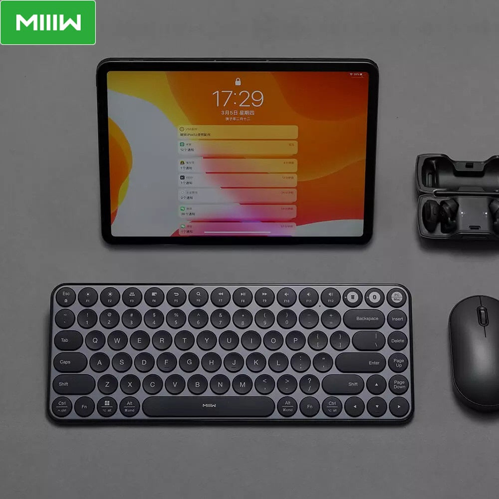Youpin MIIIW Mini Bluetooth Dual Mode Keyboard 85 Keys 2.4GHz Multi System Wireless Keyboard For Computer Laptop Tablet