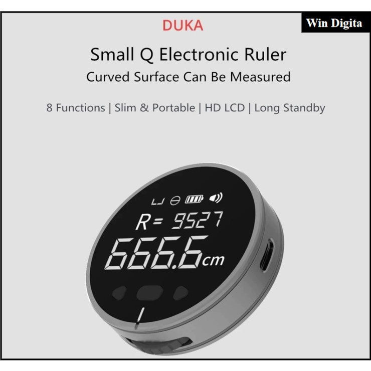 DUKA Electronic Ruler Rechargeable 8 Functions Rangefinder Portable HD LCD Screen Long Standby Digital display Ru