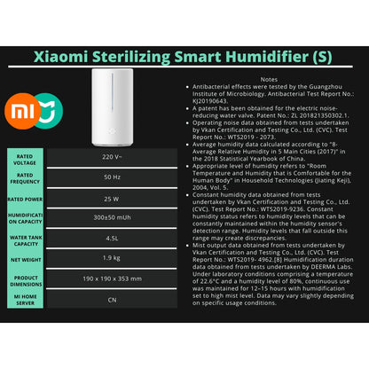 Xiaomi Humidifier Gen 2 - Smart UVC, Silver Ion, Air Purifier, Diffuser Mist