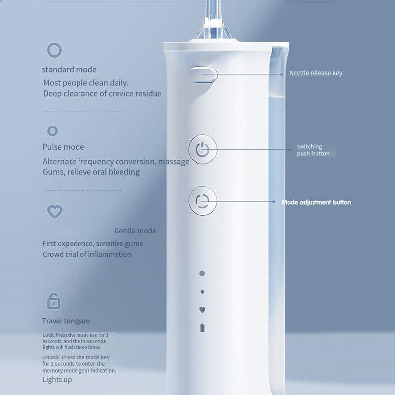 Showsee Portable Oral Irrigator Water Flosser USB Rechargeable 180ml Water Tank Waterproof Teeth Oral Flusher Tooth