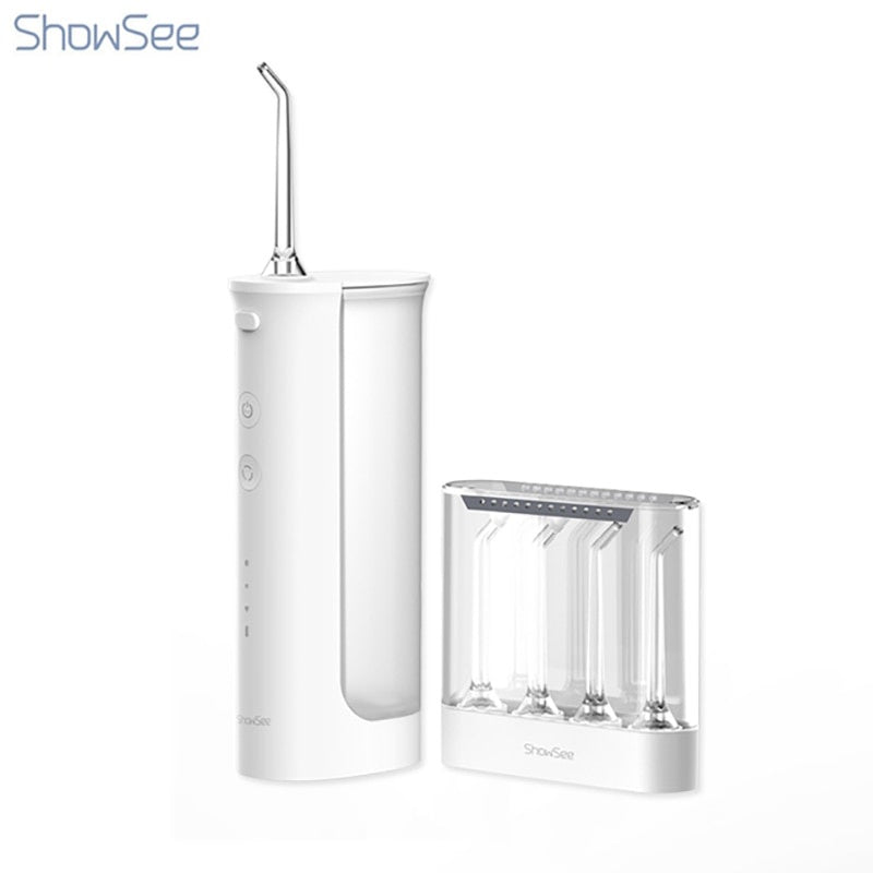 Showsee Portable Oral Irrigator Water Flosser USB Rechargeable 180ml Water Tank Waterproof Teeth Oral Flusher Tooth