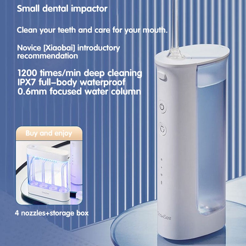 Showsee Portable Oral Irrigator Water Flosser USB Rechargeable 180ml Water Tank Waterproof Teeth Oral Flusher Tooth