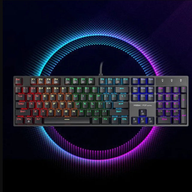 MiiiW Pop Series K1040 104-Key Wired Mechanical Keyboard With 9 Color Light Effect Mixed Color Tea Shaft | Red Shaft