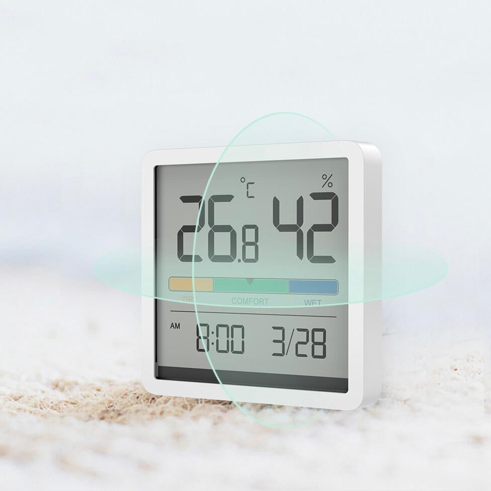 MIIIW Mute Temperature Humidity Clock Digital Hygrometer Alarm Clock Indoor Thermometer Humidity