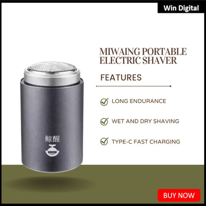 MIWAING Electric Portable Mini Shaver Rechargeable Portable Shave Men's Shaver IPX Washable Body Long