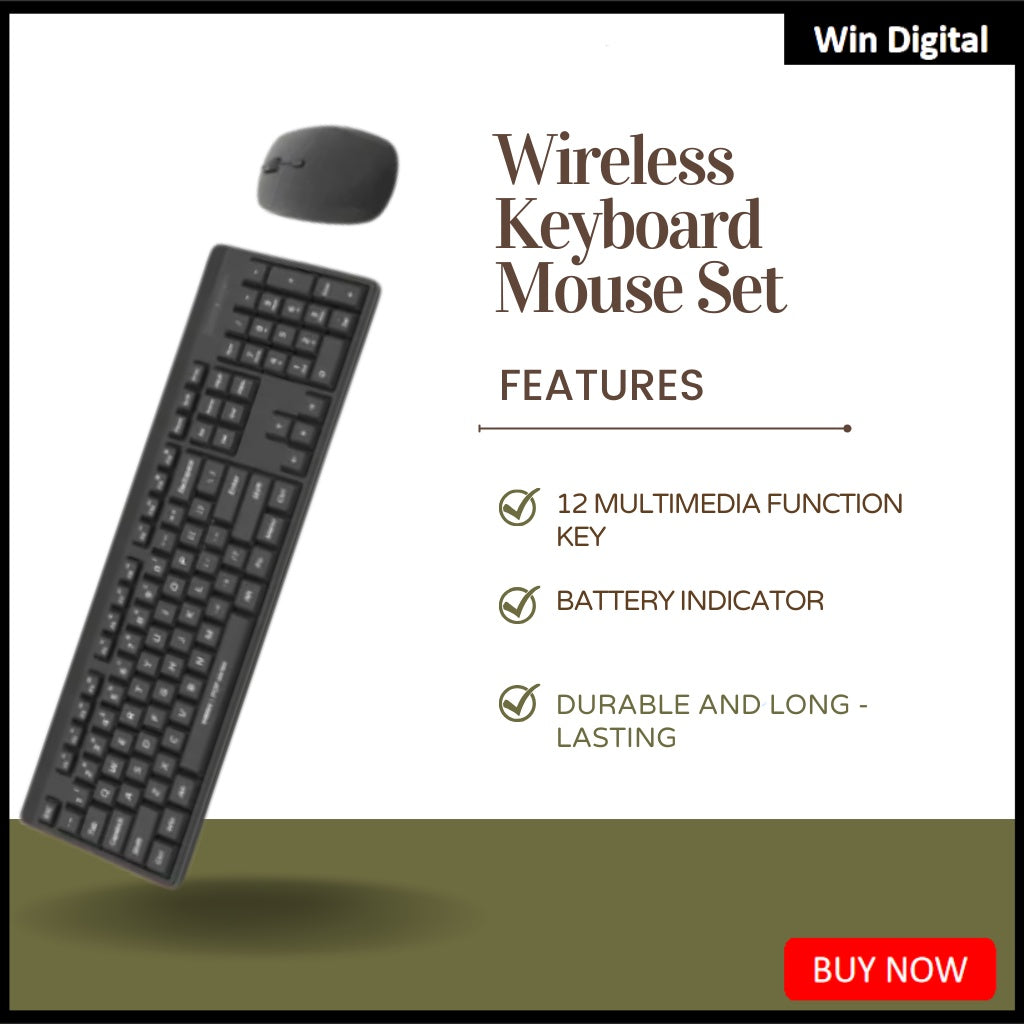 new MIIIW B1040 Keyboard Mouse Combo Set 4DPI Durable 12 Multimedia Function Key Full Size 104-Keys