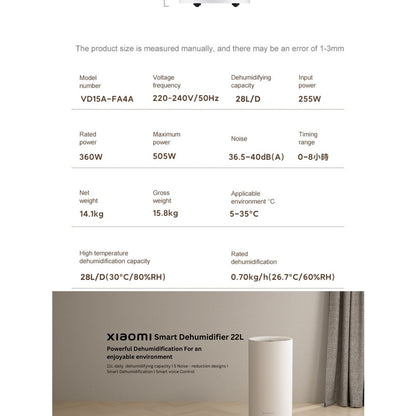 VINO Smart Dehumidifier 28L/D White GL  for home, family, office