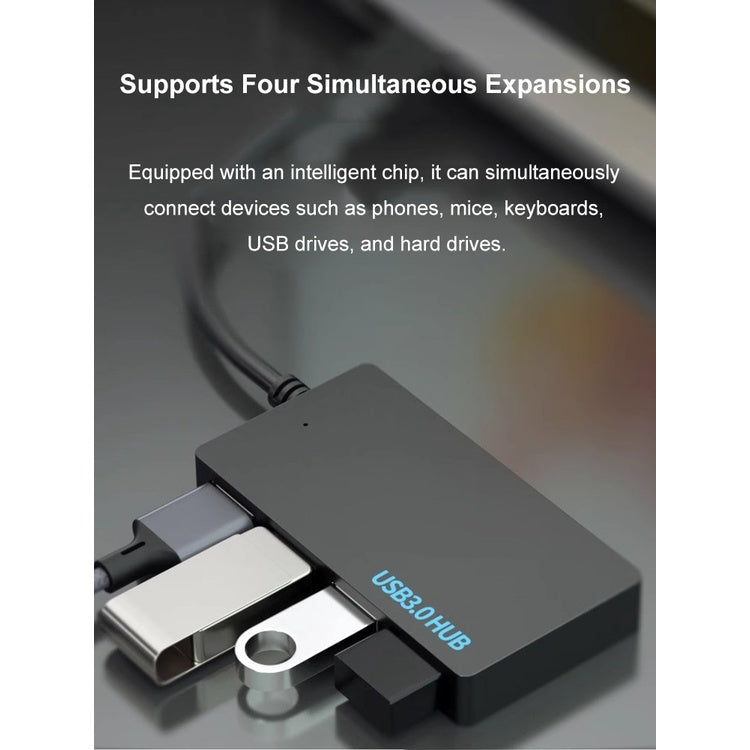 MIWAING USB 3.0 Splitter 4 USB 3.0 High-speed Transmission Durability Expand PC USB Slot USB Drivers Connect