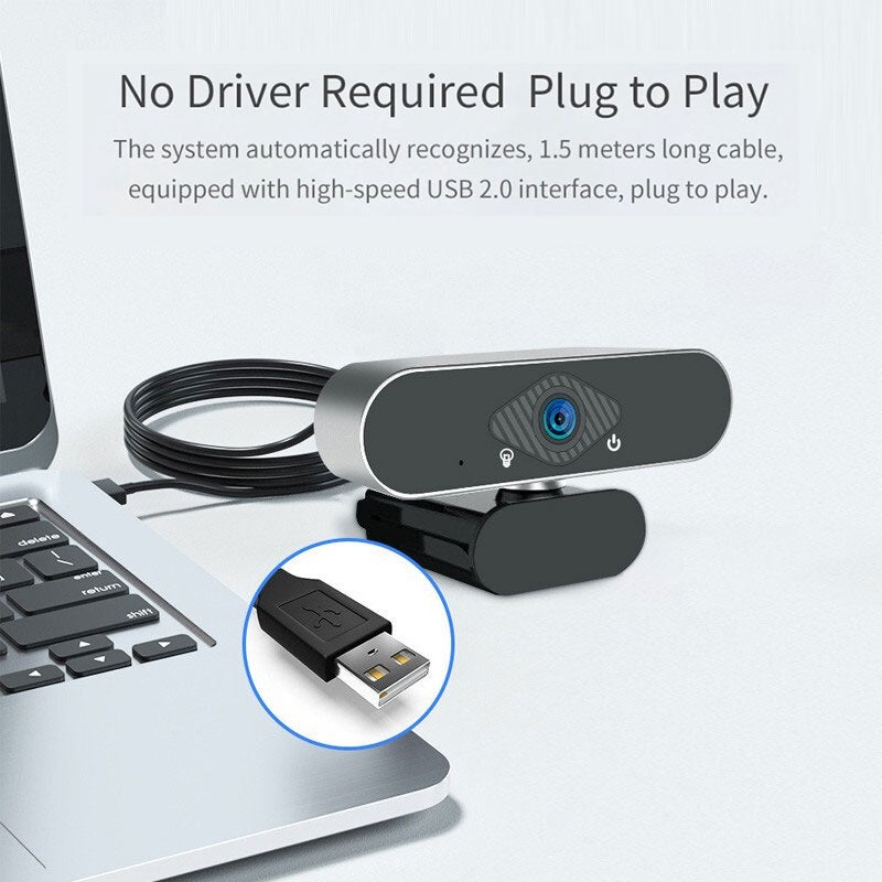Camera with Microphone 1080p HD Autofocus 150° Wide Angle for PC Laptop