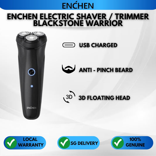 ENCHEN Warrior Electric Shaver 3D Independent Floating Heads Washable Shaving Head 5W Motor Rechargeable Rotary Razor