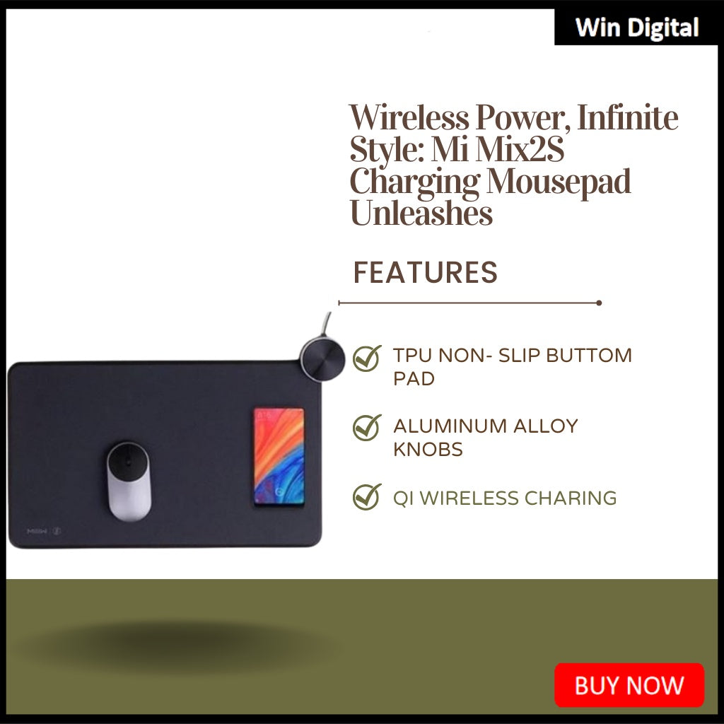 Original  MIIIW Mouse Pad Smart Qi Standard Support Mi Mix2S Wireless Charging Mousepad ABS Mouse Mat RGB Mouse Pad