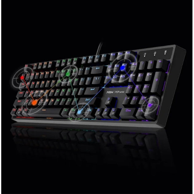 MiiiW Pop Series K1040 104-Key Wired Mechanical Keyboard With 9 Color Light Effect Mixed Color Tea Shaft | Red Shaft