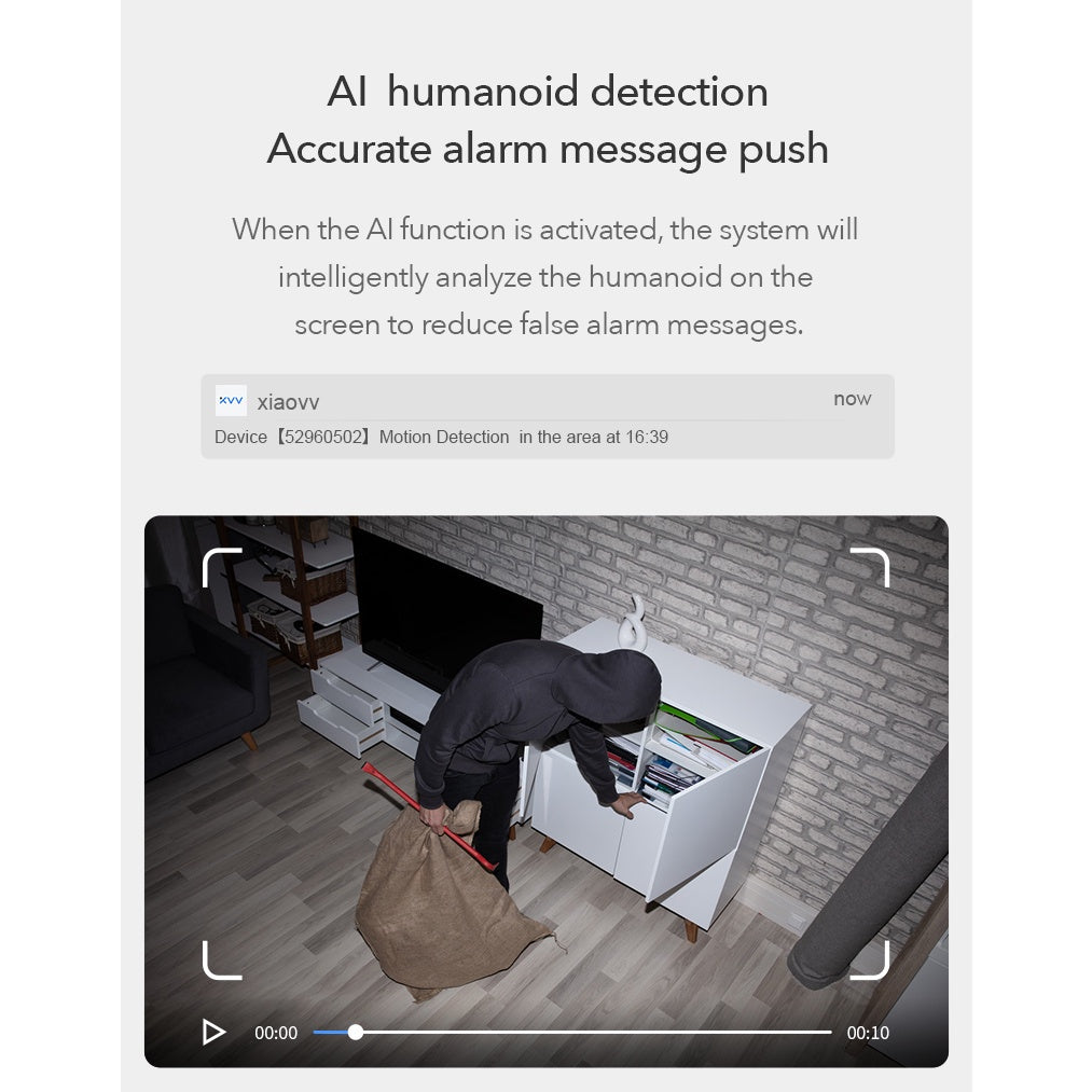 Xiaovv Q2 PTZ 2K Home Security CCTV IP Camera App Connectivity Motion 2 Local Years Warranty