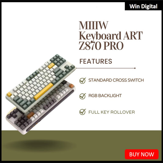 Xiaomi MIIIW Keyboard ART Z870 PRO 87-Keys Wireless Mechanical Keyboard 18-RGB Backlight 2.4G Bluetooth 3.0/5.0 3-Mode