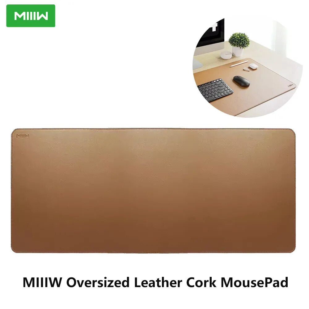 MIIIW OverSized Leather Cork Mouse Pad Waterproof  Large Desk Mouse Pad 900*400mm Office Mouse Pad Home