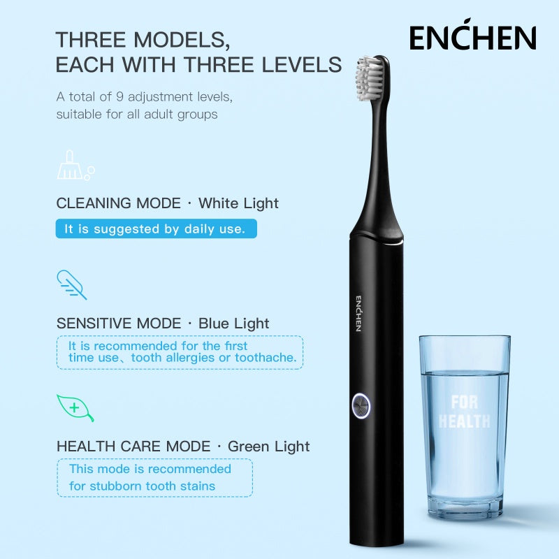 Enchen Aurora T+ Toothbrush DuPont Bristles HSM Sonic Cleanse, 3 Modes High Frequency IPX7 Waterproof Personal Care