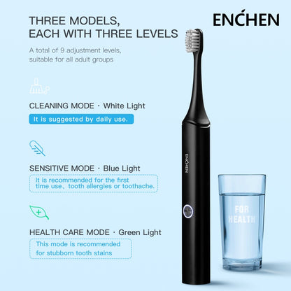 Enchen Aurora T+ Toothbrush DuPont Bristles HSM Sonic Cleanse, 3 Modes High Frequency IPX7 Waterproof Personal Care