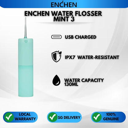 Enchen Mint 3 Dental Flosser Oral Irrigator IPX7 Waterproof High Frequency Pulse 3 Speed Cleaning Mode