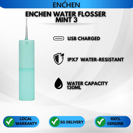 Enchen Mint 3 Dental Flosser Oral Irrigator IPX7 Waterproof High Frequency Pulse 3 Speed Cleaning Mode