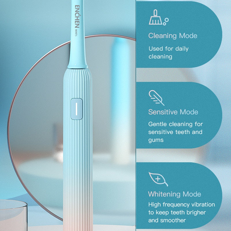 Enchen Mint 5-Sonic Electric Toothbrush Soft Bristles IPX7 Waterproof With 3 Cleaning Mode Sensitive Mode