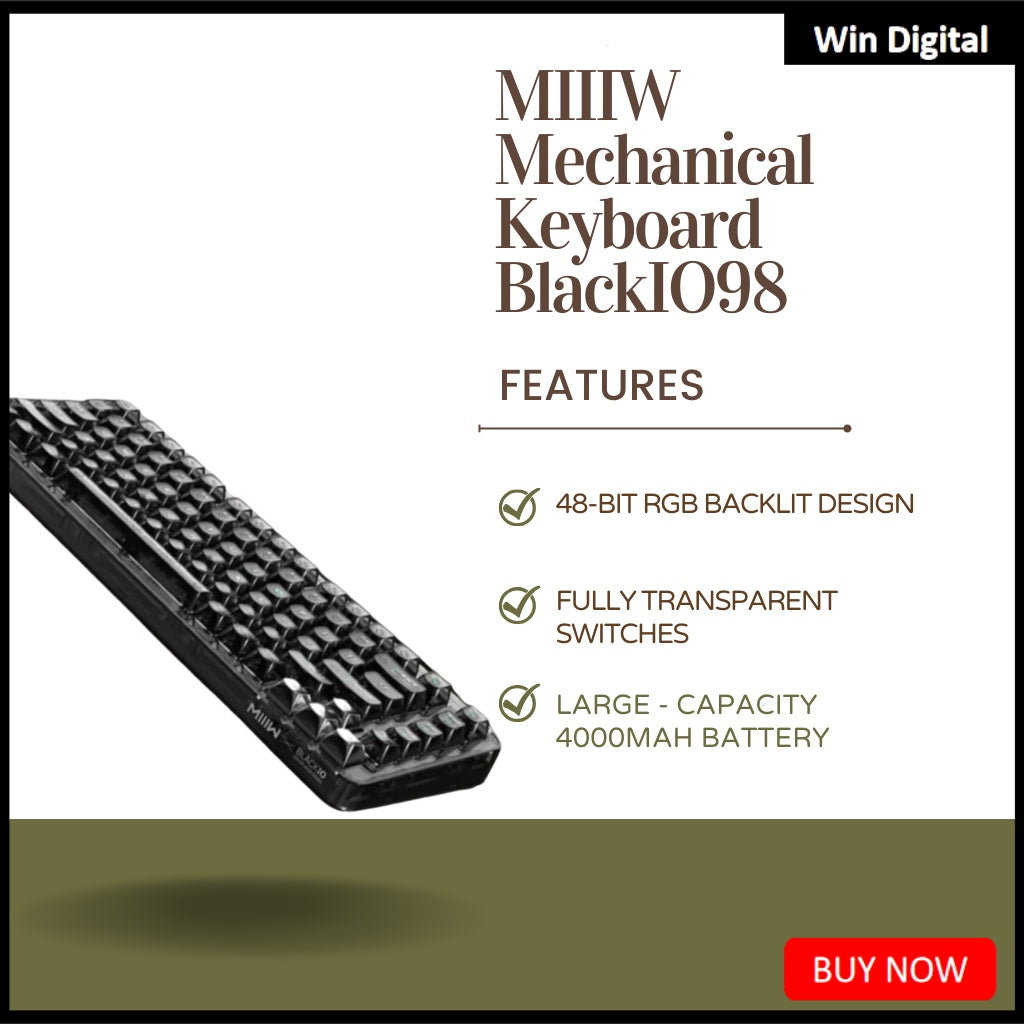 MIIIW BlackIO98 Customized Mechanical Keyboard Game Electric Competition MX Jellyfish Axis Wireless Gaming Keyboard RGB